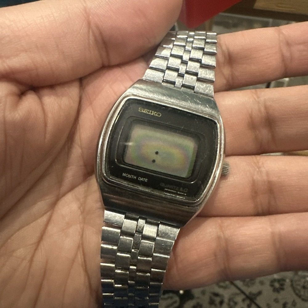 Vintage Seiko‎ 0532-5019 Quartz LCD Digital Men's Watch 37mm Fit 7.5in - Repair